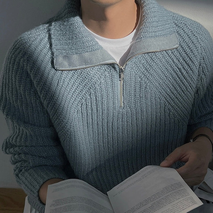 Azure Quarter-Zip Sweater