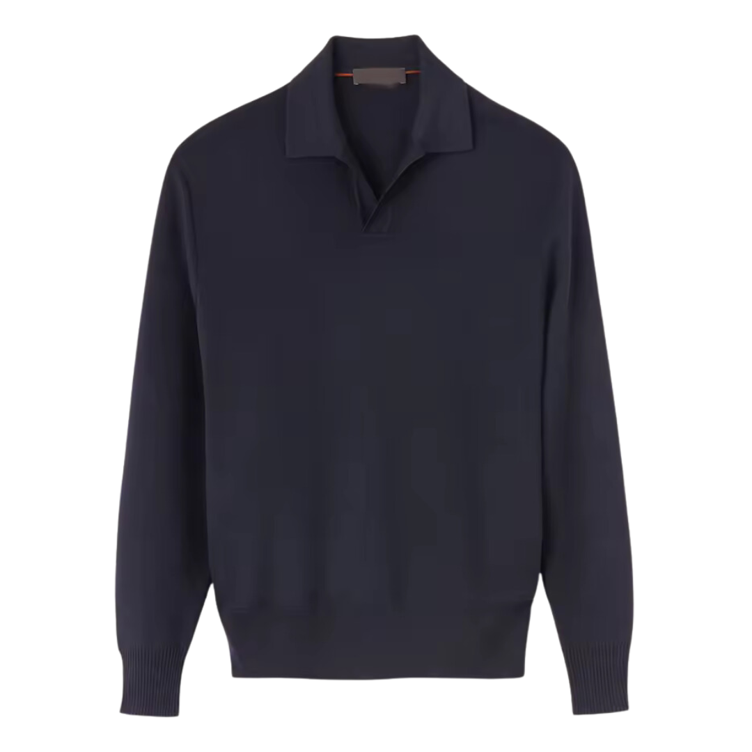 Long Sleeve Polo Knitted